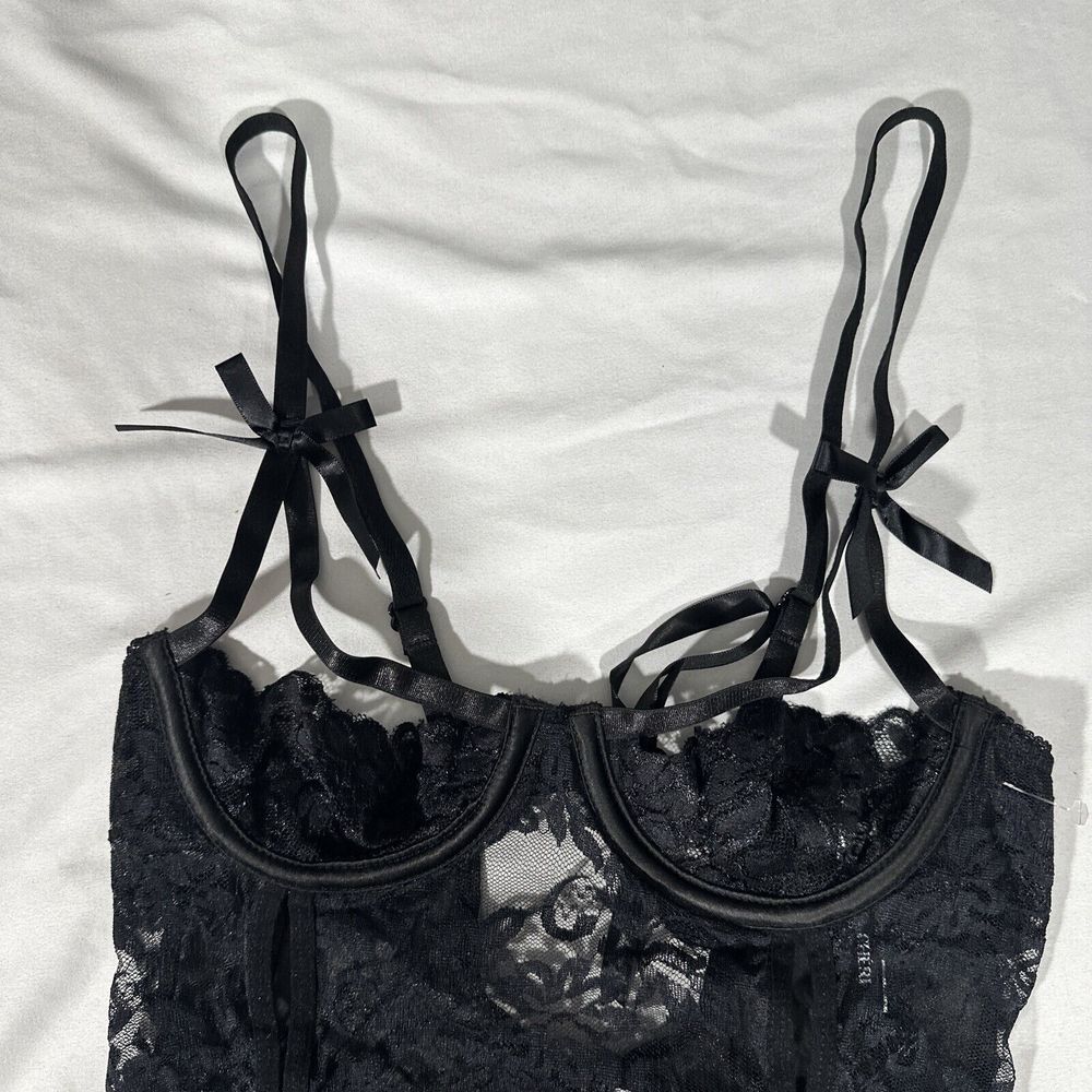 NEW$42 Oh La La Cheri [ OS ] Zara Underwire Open Cup Open Gusset Lace Teddy 6387 - Picture 5 of 15